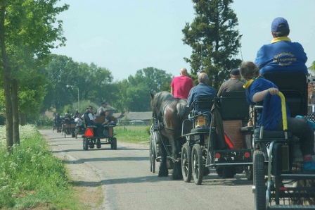 koetsen met menpaarden